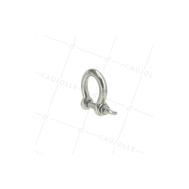 Manille lyre en inox avec axe traversant de 12 mm de diamètre