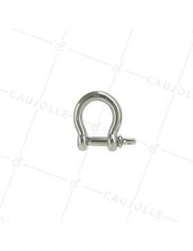 Manille lyre en inox avec axe traversant de 12 mm de diamètre