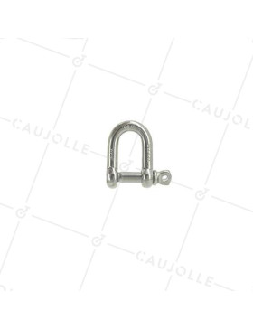 Manille droite en inox avec axe traversant de 8 mm de diamètre