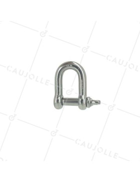 Manille droite en inox avec axe traversant de 12 mm de diamètre
