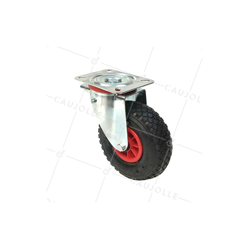 Ruota GONFIABILE TUTTO TERRE PIVOTANTE CON FRENO DIAMETRO 260 MM CARICO 80 KG