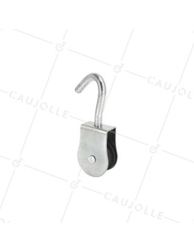 PULLEA A GANCIO RINFORZATA DIAMETRO 35 MM CARICO 60KG PER CAVO DI 9 MM • Caujolle
