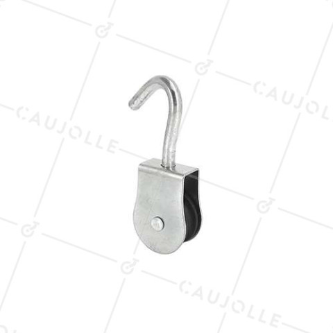 PULLEA A GANCIO RINFORZATA DIAMETRO 35 MM CARICO 60KG PER CAVO DI 9 MM • Caujolle