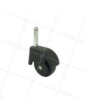 Ruota D'ARREDO NERA PIVOTANTE A Asta liscia DIAMETRO 50 CARICO 40 KG - S47TL • Caujolle