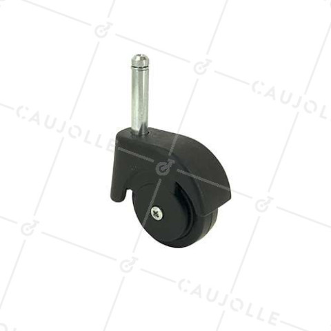 Ruota D'ARREDO NERA PIVOTANTE A Asta liscia DIAMETRO 50 CARICO 40 KG - S47TL • Caujolle