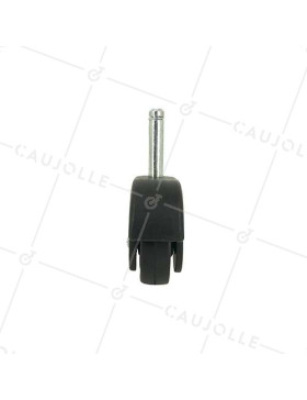 Roulette d’ameublement noire pivotante à tige lisse diamètre 50mm