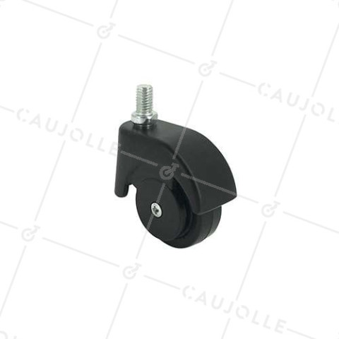 Ruota D'ARREDAMENTO NERA CON PIEDINO FILETTATO DIAMETRO 50 CARICO 40 KG - S47TF • Caujolle