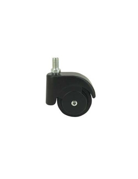 Roulette d’ameublement noire pivotante à tige filetée diamètre 50mm