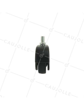 Roulette d’ameublement noire pivotante à tige filetée diamètre 50mm