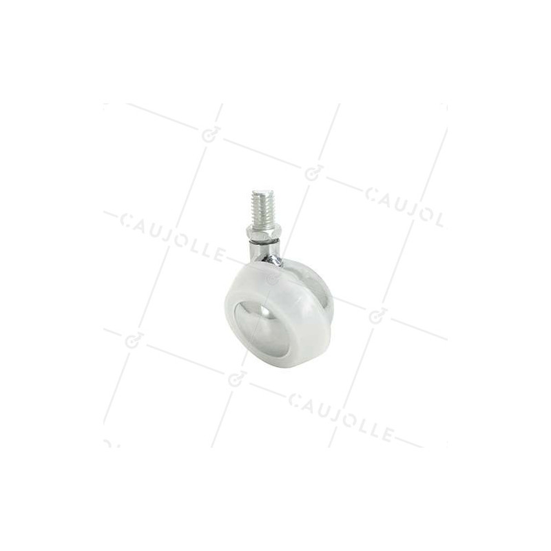 Roulette sphérique pivotante à tige filetée de 10mm diamètre 45mm