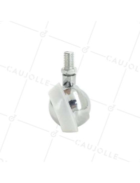 Roulette sphérique pivotante à tige filetée de 10mm diamètre 45mm