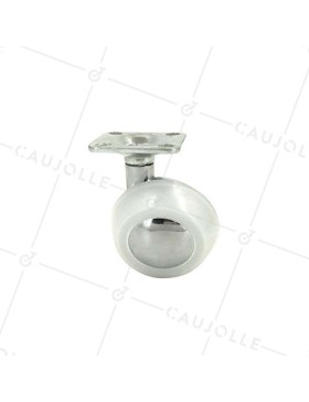 Roulette sphérique pivotante à tige filetée de 10mm diamètre 45mm