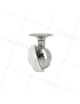 Roulette sphérique pivotante à tige filetée de 10mm diamètre 45mm