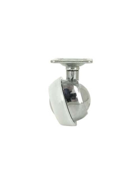 Roulette sphérique pivotante à tige filetée de 10mm diamètre 45mm