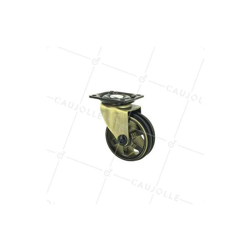 Ruota DESIGN RETRO IN ALLUMINIO DORATO DIAMETRO 50 MM CARICO 30KG - GOLDSTYL50P