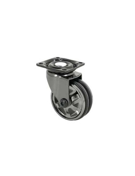 Ruota DESIGN IN ALLUMINIO NERO SPECCHIO DIAMETRO 50 MM CARICO 30KG - BLACKNICKEL 50P