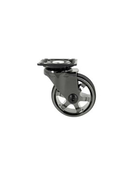 Ruota DESIGN IN ALLUMINIO NERO SPECCHIO DIAMETRO 50 MM CARICO 30KG - BLACKNICKEL 50P