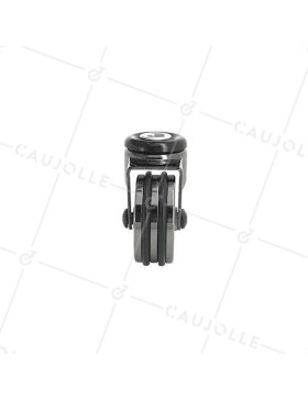 Ruota DESIGN A Foro di fissaggio IN ALLUMINIO NERO LUCIDO DIAMETRO 50 MM CARICO 30KG A FISSAGGIO DI 10 MM - BLACKNICKEL 50O