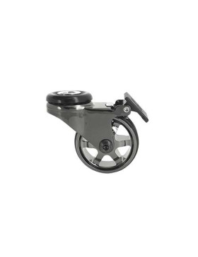 Ruota DESIGN A Foro di fissaggio A FRENO IN ALLUMINIO NERO LUCIDO DIAMETRO 50 MM CARICO 30KG A FISSAGGIO DI 10 MM - BLACKNICKEL 