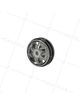 Ruota DESIGN IN ALLUMINIO NERO LUCIDO DIAMETRO 50 MM CARICO 35KG - BLACKNICKEL 50 • Caujolle