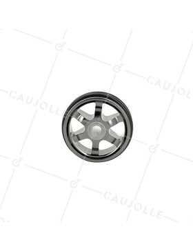 Ruota DESIGN IN ALLUMINIO NERO LUCIDO DIAMETRO 50 MM CARICO 35KG - BLACKNICKEL 50