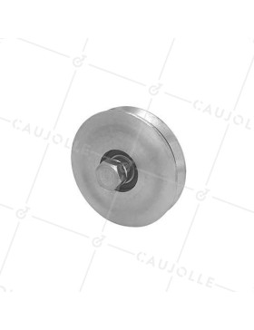 Ruota DI PORTAIL INOX DIAMETRO 100 MM PER RAIL TRIANGOLARE UNIVERSALE CARICO 600 KG ASSE 14 MM - GAGV100INOX • Caujolle