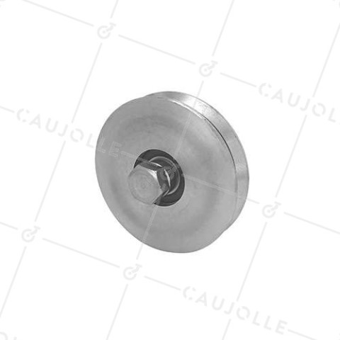 Ruota DI PORTAIL INOX DIAMETRO 100 MM PER RAIL TRIANGOLARE UNIVERSALE CARICO 600 KG ASSE 14 MM - GAGV100INOX • Caujolle
