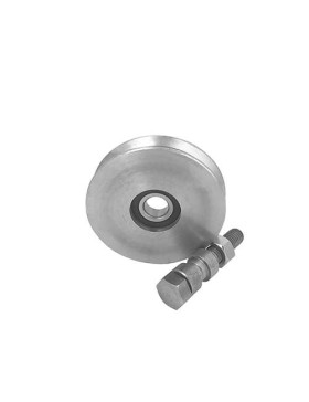 Ruota tutto in acciaio inox di 100mm di diametro per cancello a gola y