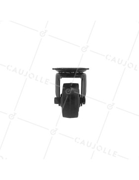 Roulette manutention noire platine en caoutchouc - S2C 50N