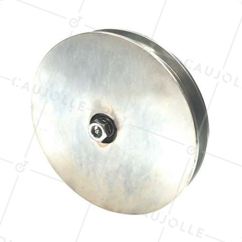 Ruota DI PORTALE LARGO A Gola QUADRATA DIAMETRO 250 MM PER RAIL QUADRATO DI 25 MM CARICO 1.6T ASSE 18 MM - GAGC250L • Caujolle