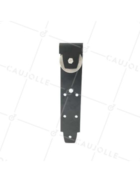 Monture noire pour portail suspendu coulissant de diamètre 60 mm