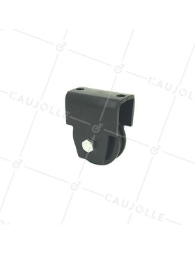 MONTURE NOIRE POUR PORTAIL COULISSANT ROUE À GORGE RONDE DIAMÈTRE 60 MM POUR RAIL ROND DE 10 MM CHARGE 200 KG • Caujolle