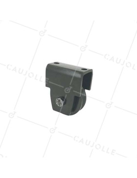 MONTATURA NERA PER PORTA SCORREVOLE Ruota A Gola DIAMETRO 60 MM PER RAIL TRIANGOLARE CARICO 200 KG • Caujolle