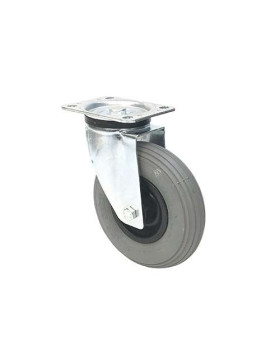 Roulette pivotante gonflable avec pneu renforcé gris diamètre 200mm
