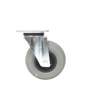 Roulette pivotante gonflable avec pneu renforcé gris diamètre 200mm