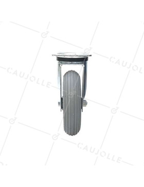 Roulette pivotante gonflable avec pneu renforcé gris diamètre 200mm