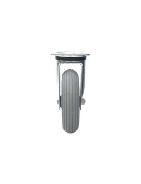Roulette pivotante gonflable avec pneu renforcé gris diamètre 200mm