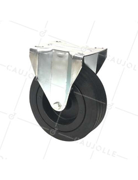 Ruota FISSA CON RUOTA LARGA IN GOMMA DURA DIAMETRO 260 MM CARICO 300 KG - S21-1 2650 • Caujolle