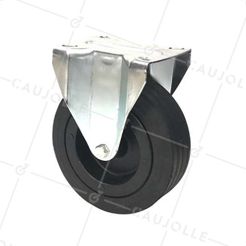 Ruota FISSA CON RUOTA LARGA IN GOMMA DURA DIAMETRO 260 MM CARICO 300 KG - S21-1 2650 • Caujolle