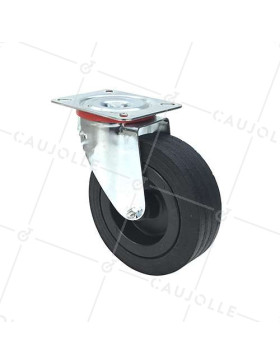 Ruota PIVOTANTE CON Ruota LARGA IN GOMMA DURA DIAMETRO 260 MM CARICO 300 KG - S20-1 2650 • Caujolle