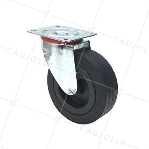 Ruota PIVOTANTE CON Ruota LARGA IN GOMMA DURA DIAMETRO 260 MM CARICO 300 KG - S20-1 2650 • Caujolle