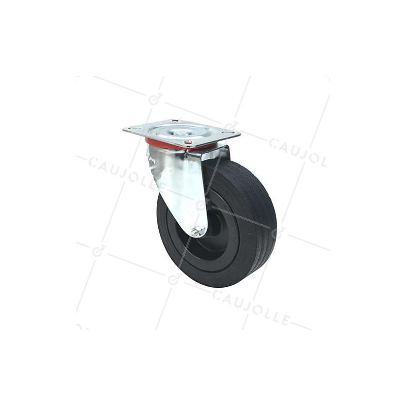 Roulette pivotante avec roue large de diamètre 260 mm