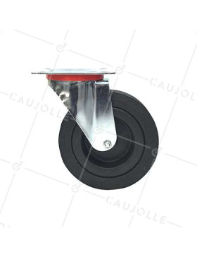 Roulette pivotante avec roue large de diamètre 260 mm