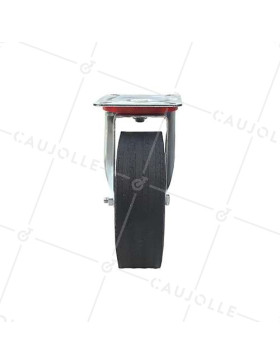 Roulette pivotante avec roue large de diamètre 260 mm