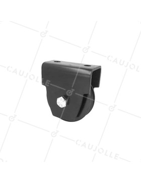 MONTATURA NERA PER PORTA SCORREVOLE Ruota A Gola RONDA DIAMETRO 80 MM PER RAIL DI 16 MM CARICO 300 KG • Caujolle