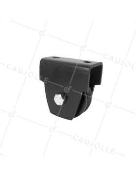 MONTATURA NERA PER PORTA SCORREVOLE Ruota A Gola DI DIAMETRO 70 MM PER RAIL TRIANGOLARE CARICO 300 KG • Caujolle