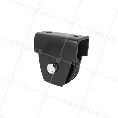 MONTATURA NERA PER PORTA SCORREVOLE Ruota A Gola DI DIAMETRO 70 MM PER RAIL TRIANGOLARE CARICO 300 KG • Caujolle