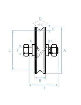 Ruota DI PORTALE INOX DIAMETRO 100 MM PER RAIL TRIANGOLARE UNIVERSALE CARICO 400 KG ASSE 16 MM - GAGV100INOX