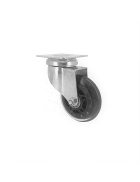 Ruota TRASPARENTE NERA A Piastra Cuscinetto A SFERA DIAMETRO 75 MM CARICO 40 KG - ROLL 72P • Caujolle
