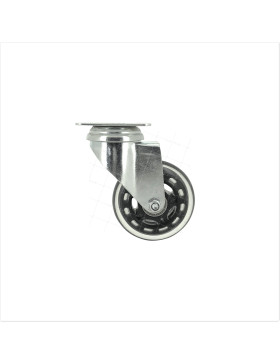 RUEDA TRANSPARENTE DE POLIURETANO CON PLACA Y COJINETE DE BOLAS DE ALTO RENDIMIENTO CON UN DIÁMETRO DE 72 MM CARGA 40 KG - S140T